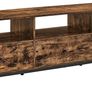 lowboard for TVs up to 80 inches, 178 cm long, TV table with 3 drawers, 3 open compartments, 40 x 178 x 50 cm, living room, steel frame, vintage brown-black Image 2