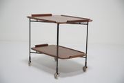 Vintage Swedish Teak Two Tier Serving Cart by Firma Glas &amp; Tra, 1950s