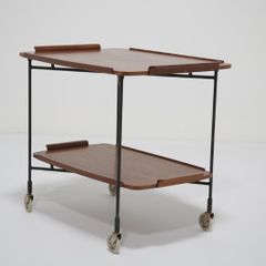 Vintage Swedish Teak Two Tier Serving Cart by Firma Glas & Tra, 1950s