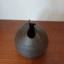 Fabulous Small Hand-Thrown Art Pottery Globe Shaped Vase with A Cool Abstract Shaped Cutout For the Top Opening, Hand Made, But Unknown Maker Image 3