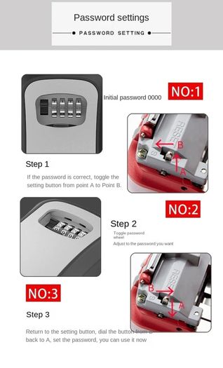 Safe spare key lock box combination