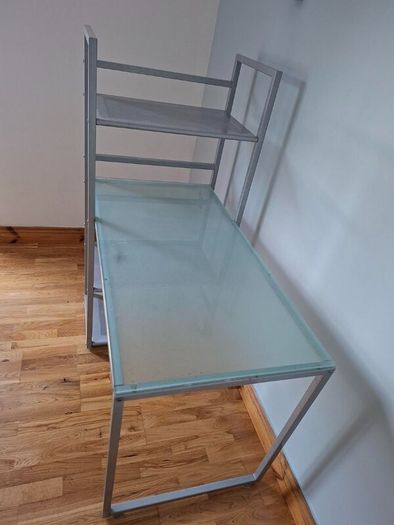 Glass-top office desk