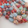 Antique Mix Venetian Style MultiColor Eyes Glass Beads Necklace Image 10