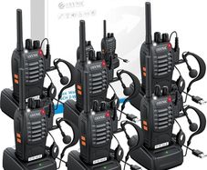 6Pack Professional Walkie Talkies for Adults Rechargeable Walkie Talkies Best 16CH Walkie Talkie Long Rang VOX Radio Walky Talky With Earpieces Wonderful Gifts For Adults Kids etc