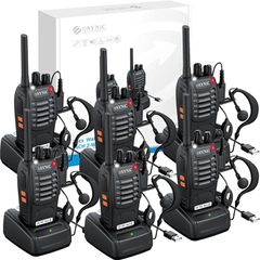 6Pack Professional Walkie Talkies for Adults Rechargeable Walkie Talkies Best 16CH Walkie Talkie Long Rang VOX Radio Walky Talky With Earpieces Wonderful Gifts For Adults Kids etc