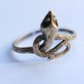 Vintage Sterling Silver 925 Gold Plated Snake Ring, adjustable size - 1,2g Image 6