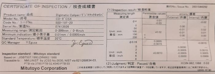 Digimatic Caliper