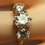 Bargain 18kt Vermeil Hard Gold Plated Sterling Silver Moissanite Trinity Ring Image 4