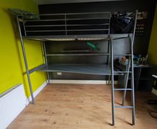 IKEA SVARTA Loft Bed Frame with Built-In Desk