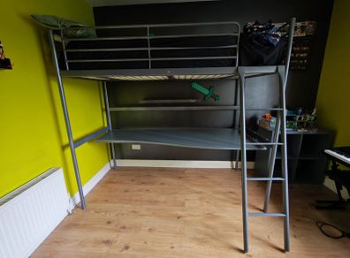 IKEA SVARTA Loft Bed Frame with Built-In Desk