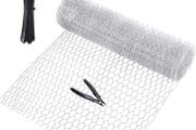 Chicken Netting Wire, 35cm x 4m Galvanized Hexagonal Fencing Wire, Lightweight Chicken Wire Mesh with a Cutting Pliers and 100 Pieces Nylon Ties, DIY Craft and Home Decoration (FREE POSTAGE)