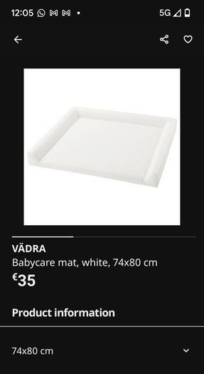 Baby changing mat plus cover IKEA
