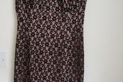 Lace dress blush pink and black.