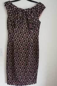 Lace dress blush pink and black.