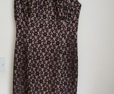 Lace dress blush pink and black.