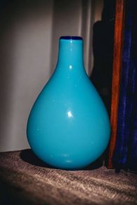 Holmegaard handblown turquoise vase