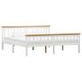 Bed Frame with 2 Drawers White Solid Pine Wood 180x200 cm Image 2