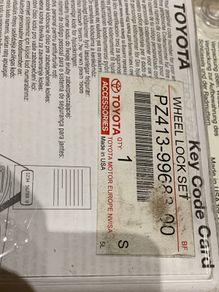 Wheel lock set Toyota