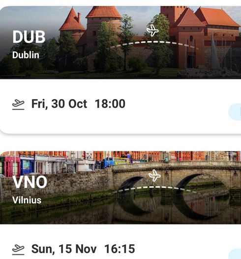 tikets from dublin to Vilnius from Vilnius to Dublin