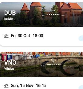 tikets from dublin to Vilnius from Vilnius to Dublin
