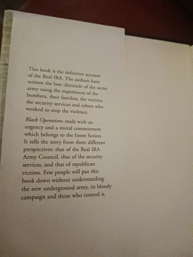 Black Operations / The Secret War Against the Real IRA / John Mooney & Michael O' Toole / 1st edition /2003