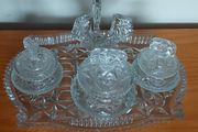 Beautiful vintage glass dressing table set