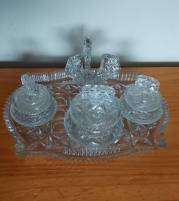 Beautiful vintage glass dressing table set
