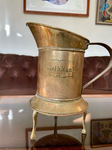 Antique Dutch Melkkan Brass Milk Can Vintage Decoration Authentic Brass Milk Can