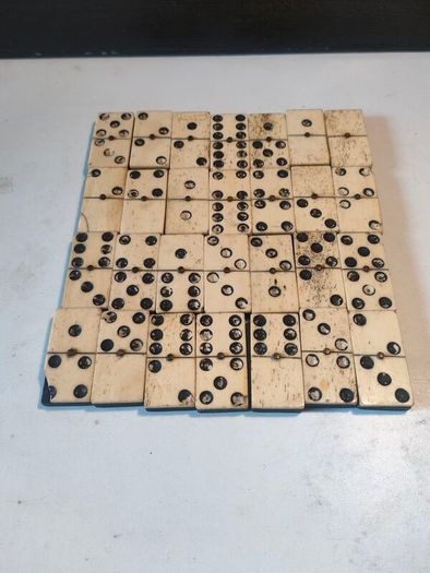Circa 1900 Bone and Ebonised Domino Set