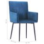 Dining Chairs with Armrests 4 pcs Blue Velvet Image 7