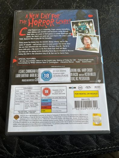 Two Classic Horror DVDs Someones knocking on my door and Friday 13th