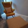 Rocking accent chair designer Kare with matching foot stool Image 4