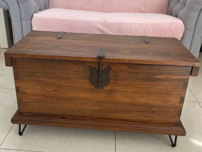 Rustic storage chest coffee table