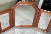 Foldable wooden mirror