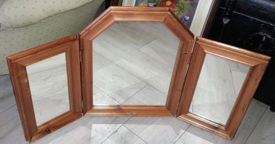 Foldable wooden mirror