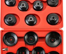 15PCS Oil Filter Cap Type Socket Wrench Universal Tool Set with 3/8 Inch Drive Oil Filter Cap Remover and Installer Tool Set