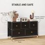 Faux Leather Front Chest of Drawers - Black Image 4
