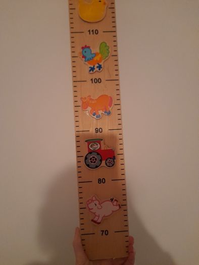 Wooden height rule/chart