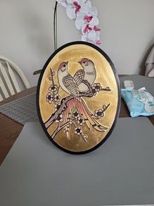 Bird painting on wood