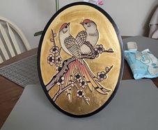 Bird painting on wood