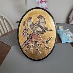 Bird painting on wood