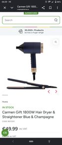 Carmen hairdryer and straightener set