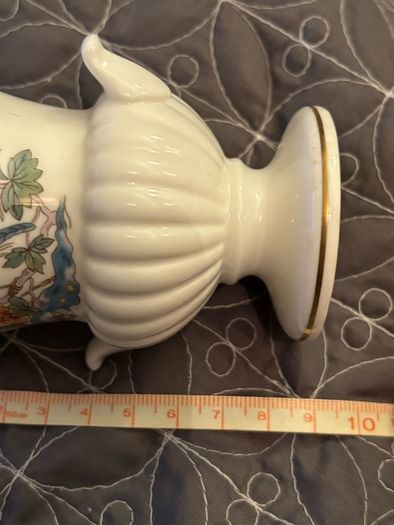 Vintage Wedgwood Bone China Kutani Crane Mini Bud Vase