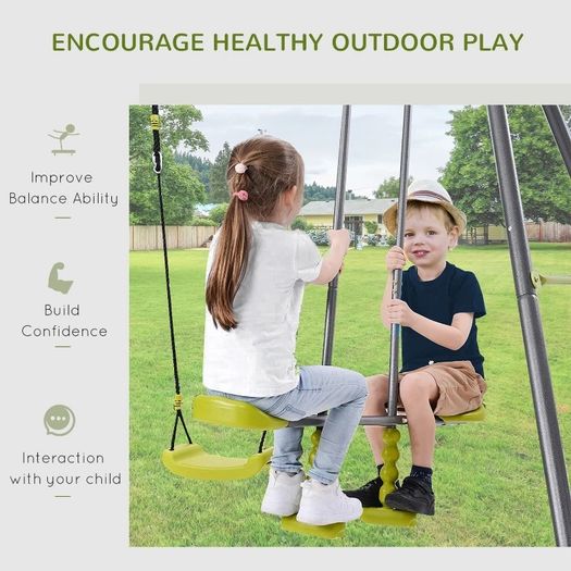 Kids Children Swing Glider Set Metal Frame Backyard Playground Garden Outdoor Baby (FREE SHIPPING)