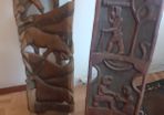 Vintage African hand carved folding seats