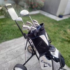 Golf clubs, bag & trolley
