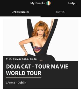 Doja Cat x3 GA standing car park ticket