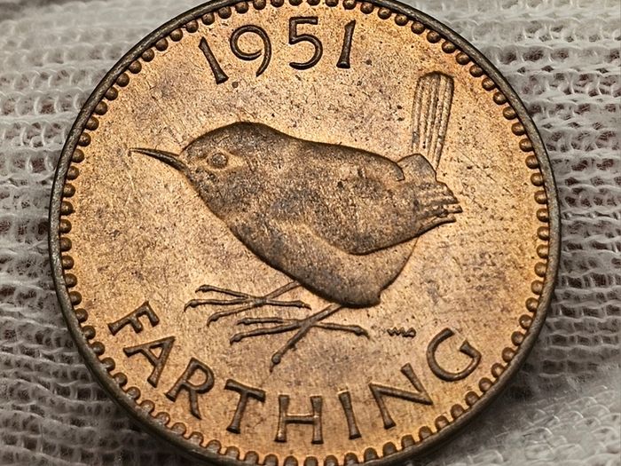 Great Britain 1951 1/4d Farthing Beautiful Uncirculated Red