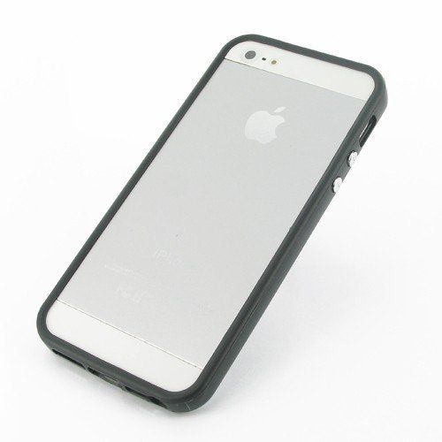 Wholesales Hard Plastic Rubber Bumper Case with Metal Buttons for Apple Iphone 5 Free Screen Protector Front Back