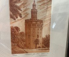 Sepia print, Torre del Oro, Sevilla, artist Sebastian